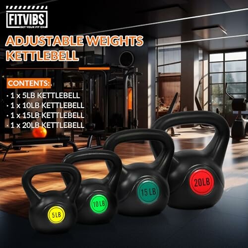 Fitvids 4-Piece Kettlebell Set