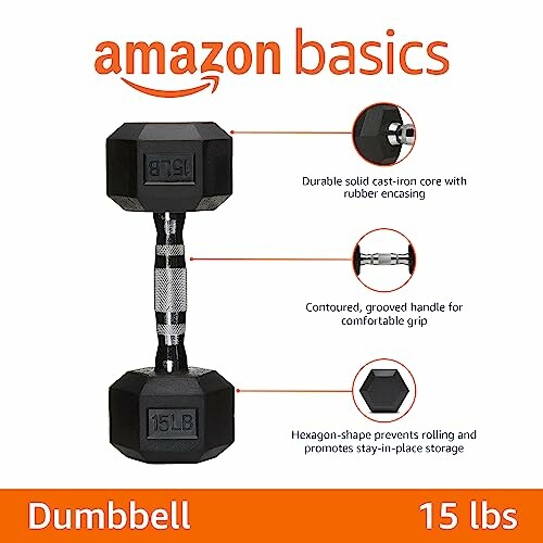 Amazon Basics Rubber Hex Dumbbell