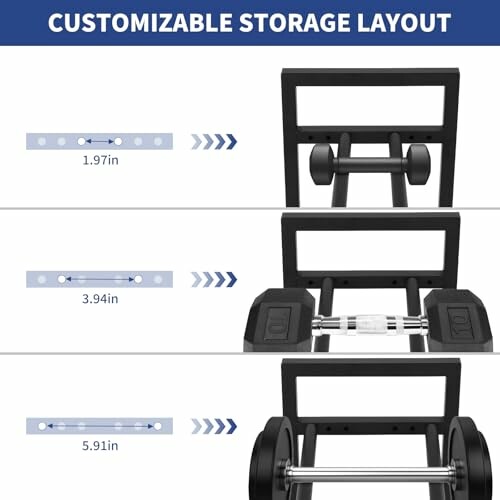 3-Tier Adjustable Dumbbell Rack