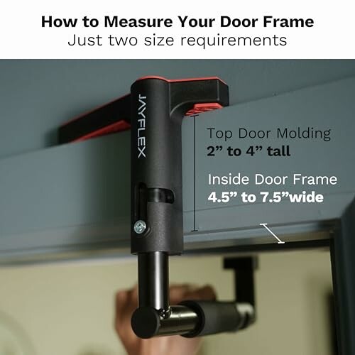 Guide for measuring door frame with pull-up bar installed.