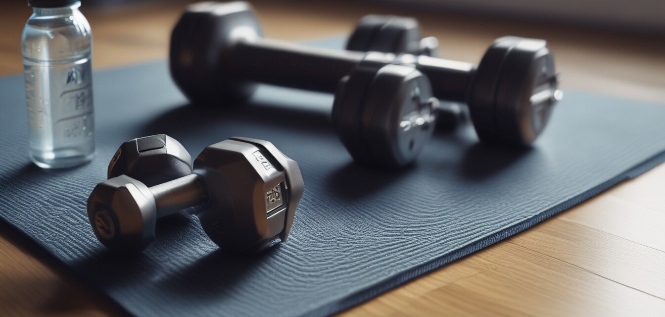 Workout setup with ergonomic dumbbells
