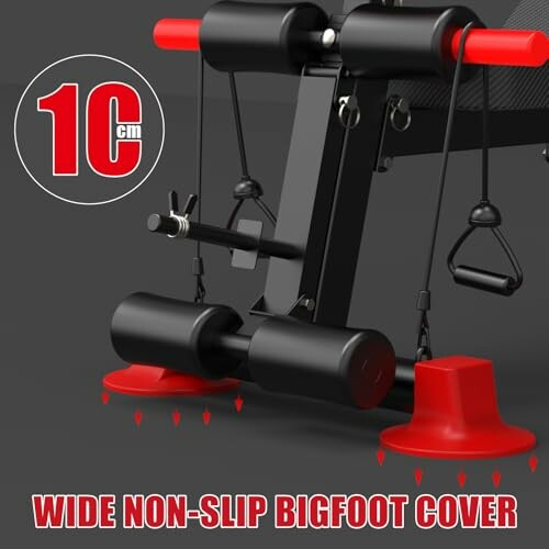 Exercise equipment with wide non-slip bigfoot cover and 10 cm padding.