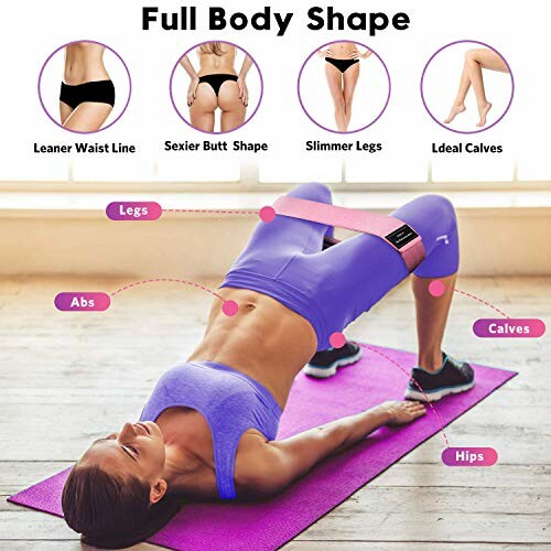 Woman exercising with resistance band on yoga mat for full body shape.