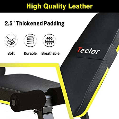 Exercise bench with high-quality leather and thick padding.
