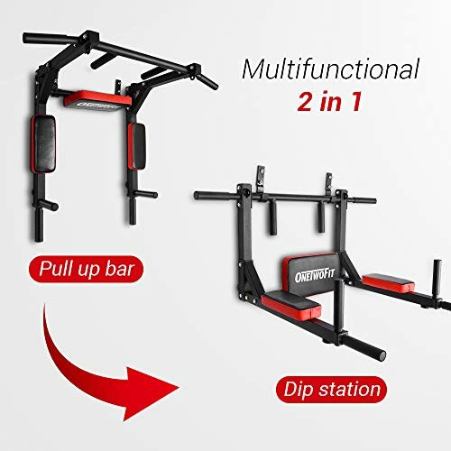 Multifunctional 2-in-1 pull-up bar and dip station.