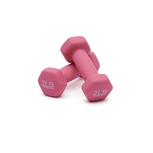 Pair of pink 2 lb dumbbells