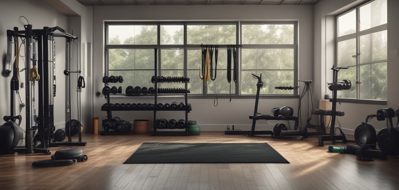 Resistance bands home gym setup