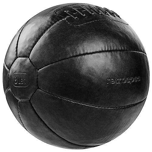 Black vintage leather medicine ball