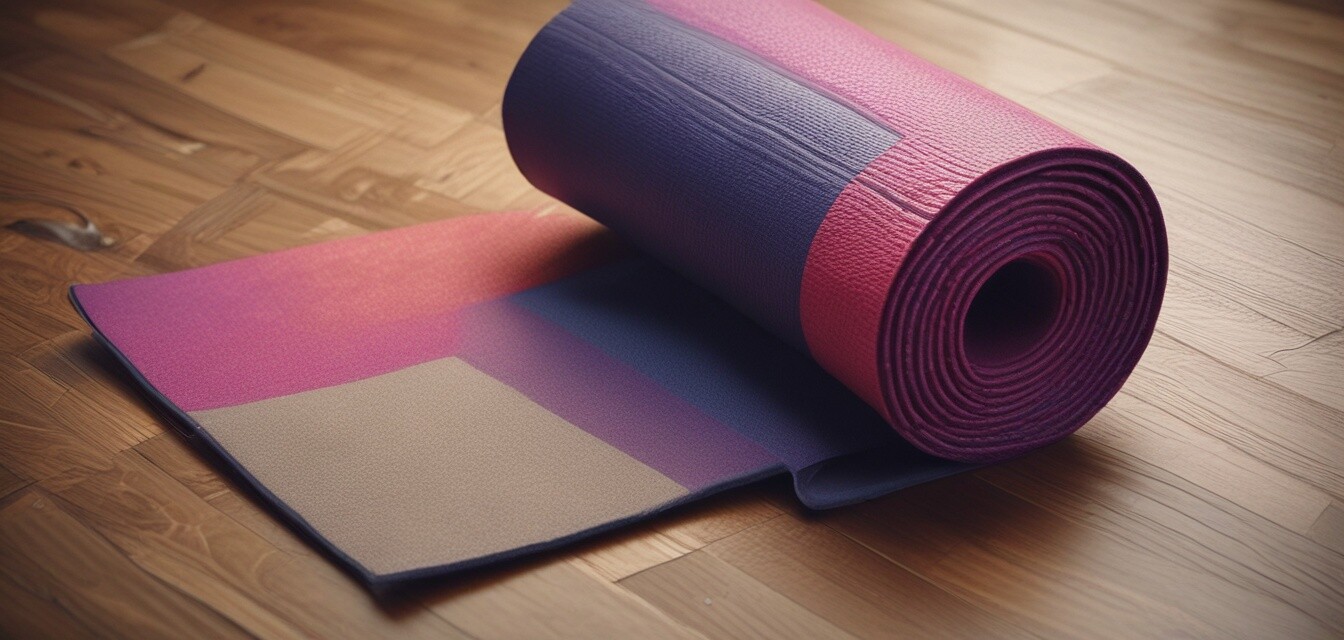 Colorful yoga mat for strength training